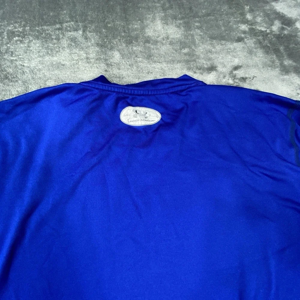 Under Armour Shirt Mens M Blue ColdGear Fleece Base Layer Scent Control Hunt
